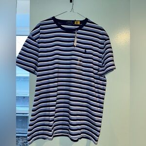 Polo by Ralph Lauren Blue and White Striped Tee